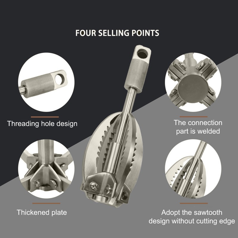 Grappling Hook Stainless Steel Claw Carabiner for Outdoor Survival Underwater