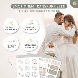 Lebenskompass® Wedding Stickers for Guest Book, Photo Album and Calendar Set with Over 750 Wedding Stickers – Beautiful Designs – Many Wedding Stickers and Stickers for Decoration
