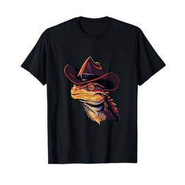 Bearded Dragon Cowboy Hat Reptile Lizard Western T-Shirt