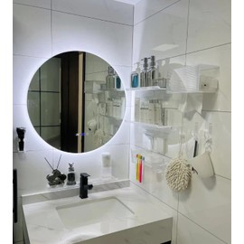 ROYALITA 17 Inch Acrylic Bathroom Shelf Organizer Over The Faucet, Bathroom Sink Rack Over The Sink Shelf, Countertop Organizer Kitchen Above Faucet