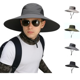 VivaViva Sun Protection Hat, UV Protection, 5.9 inches (15 cm) Wide Brim x Breathable Mesh | Quick Drying, Sweat Absorbent, Comes with Windscreen Rope, Adjustable Size; Essential for Travel, Mountain
