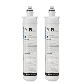 2Pack,Microfilter FLUUX FX-15,Hybrid cartridge,NSF Certified,Under Sink Water Filter System, Compatible with Faucet, Coffee Machine,Water heater cleaning machine,16K Gallons