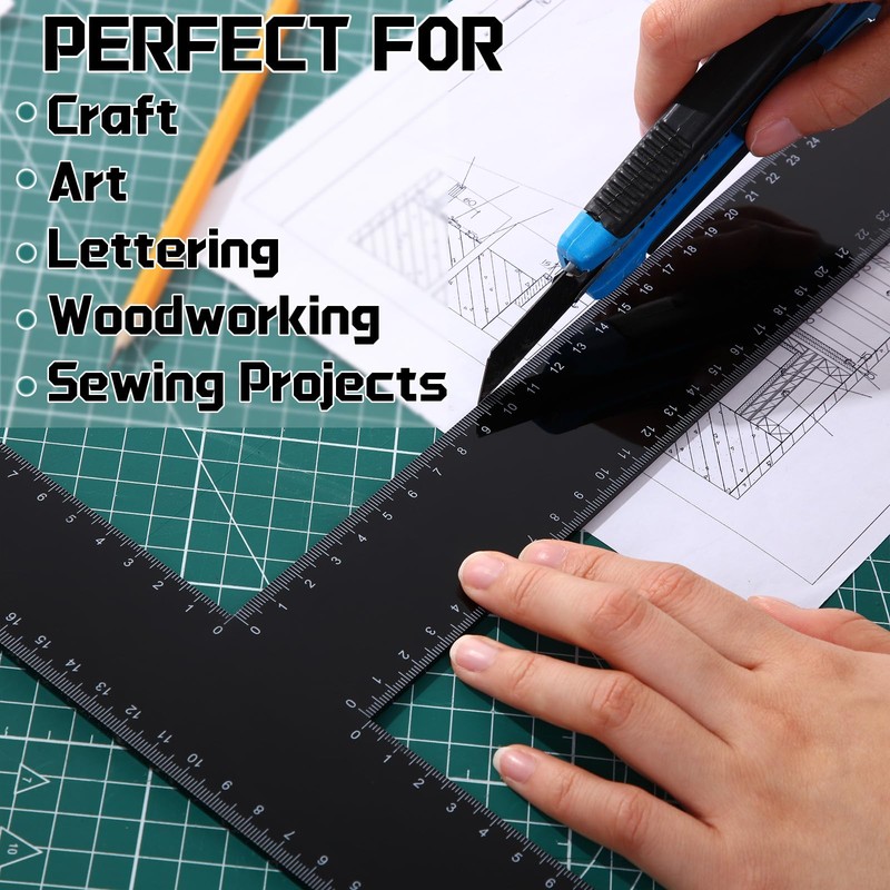 AmazingSpark 2 Pack T Square Rulers, 12 Inch Acrylic T