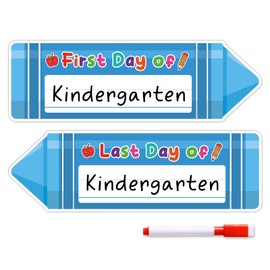 HEYINSHEN First & Last Day of School Chalkboard Pencil Shape First and Last Day of School Board Sign 1st Days of Preschool Kindergarten Board Sign Back to Schools Photo Prop Supplies