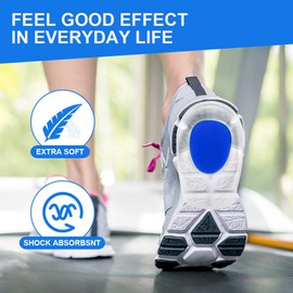 ACWOO Fersensporn Einlagen, 2 Paar Fersenpolster Fersenschutz für Schuhe, Soft Gel Einlegesohlen Einlagen Fersensporn Damen und Herren, Fersenkissen Orthopädisch für Die Ferse und Achillessehne (L)