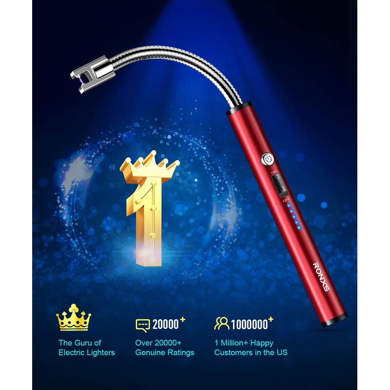 RONXS Candle Lighter, Electric Arc Lighter with LED Battery Display