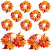 Suncalla 12 Pcs Thanksgiving Candle Rings Wreaths 6 Inch Maple