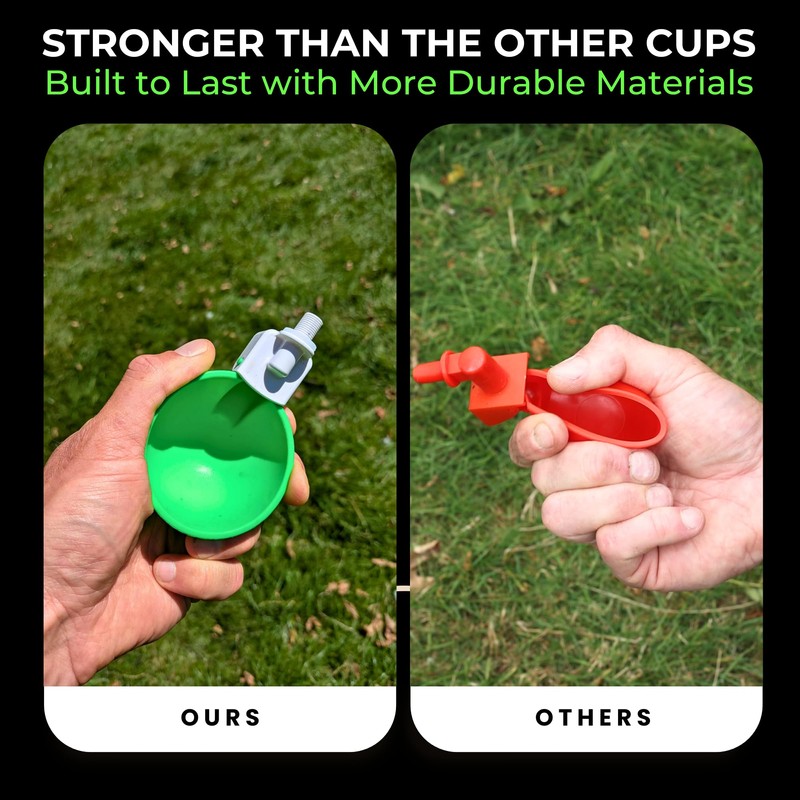 Lil'Clucker - Green Large Automatic Chicken Waterer Cups Suitable for