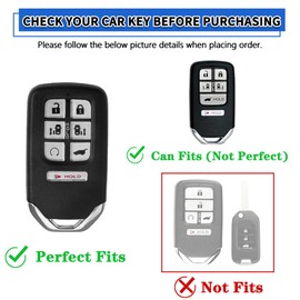 TOMALL for Honda Odyssey Key Fob Cover with Keychain 7 Buttons Soft TPU Key Fob Protector Compatible with 2018-2024 Honda Odyssey Elite Touring EXL Sport EX Car Key Cover, White