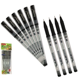 GOLDEX Kiwi BLACK 10 x 0.7mm Tip Soft Gel Pens Smooth Flow Ink For Schools Colleges Offices