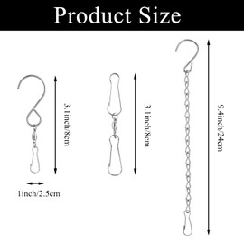 12pcs Swivel Dual Clips, XIACIBDUS Smooth Spinning Dual Clip 360 Wind Spinner Hooks, Swivel Clip Hanging Hooks for Windsocks Wind Chimes Bird Feeders Crystal Twisters