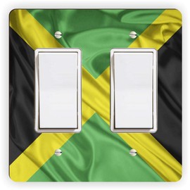 Jamaica Flag - Double Rocker Light Switch Cover - Double Rocker Switch Plate