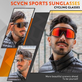 SCVCN Cycling Glasses Sunglasses Polarised MTB Glasses Cycling Glasses Sports Glasses Road Bike Cycling Running Driving Glasses Baseball Fishing Men Women