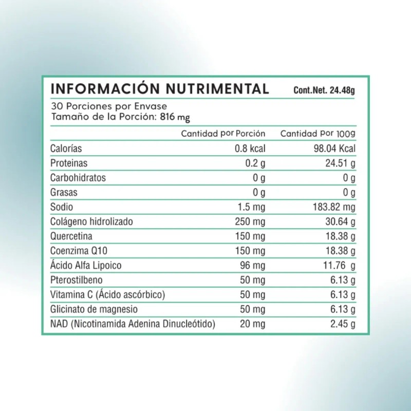 Antioxidante Para Vitalidad Con Nad Y Coq10, Vit C 60