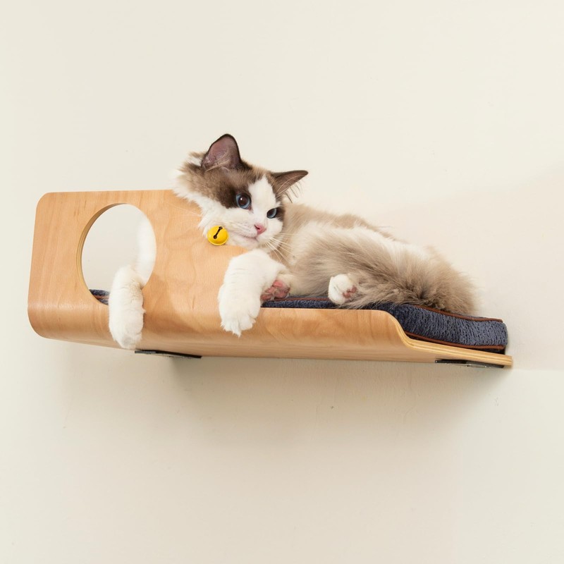LIORCE Cat Wall Shelves, Creative Design Cat Shelf with Peephole,