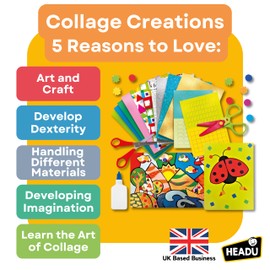Headu Collage Creation Cuts and Create Mu24056 Game Art & Craft for Children 4-10 Years, Made in Italy