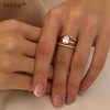 YEEZII Gold Rings for Women Non Tarnish, 14K Gold Stacking