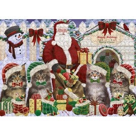 Doggie of The Day Maine Coon Cats - Christmas Dog House - Jigsaw Puzzle for Adults - Interlocking Puzzle Game Artwork - Gift for Dog Lovers, 200 pcs. DOTD200PZLE270