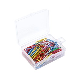 Color Zem Clips, Large Capacity, Comes in Case, Document Classification, Office Supplies, School, Study, Made of Steel, PVC Coating, For Notebooks and Notebooks, For Organizing Documents, Message