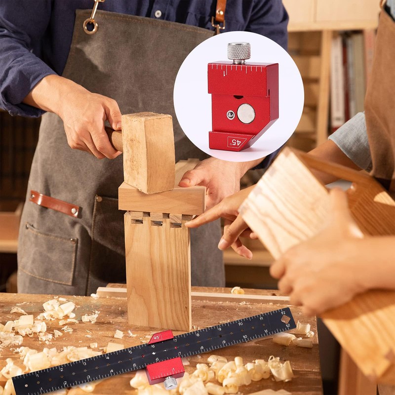 Multifunctional Marking Gauge - Stop Ruler Scribing Tool, Metal Carpenter's