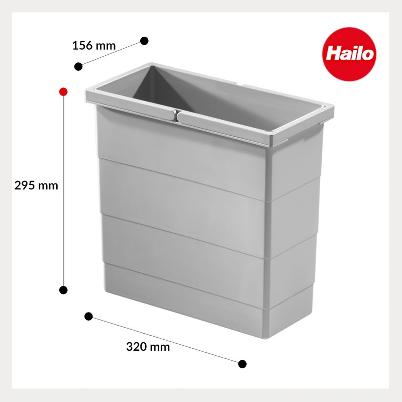 Hailo Waste Bin 12 | Inner Bucket 1102449 Light Grey