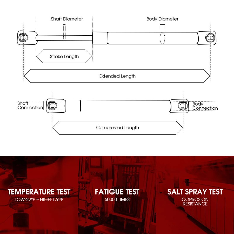 AUTO-NEW 2x Front Left & Right Hood Lift Support Shock