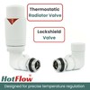 Hot Flow All White Marella 3 Modern Thermostatic Radiator Valve