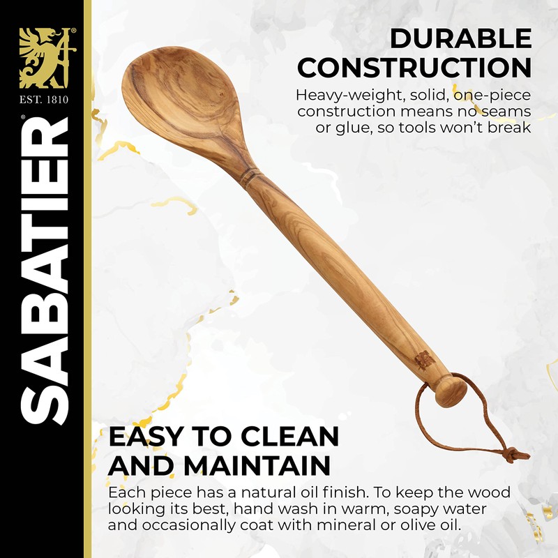 Sabatier Olivewood All-Purpose Spoon, Perfect for stirring, mixing, basting, or