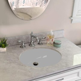 Nantucket Sinks UM-15x12-W 15-Inch by 12-Inch Oval Ceramic Undermount Vanity Sink, White
