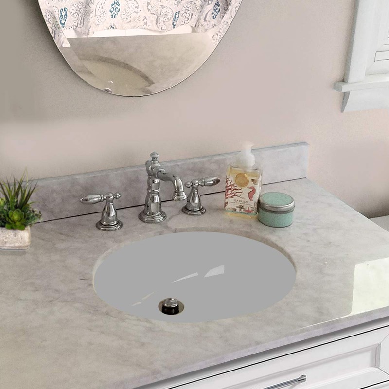 Nantucket Sinks UM-15x12-W 15-Inch by 12-Inch Oval Ceramic Undermount Vanity