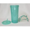 Tupperware 48 Ounce Super Mega Tumbler Peacock Blue Green Handle