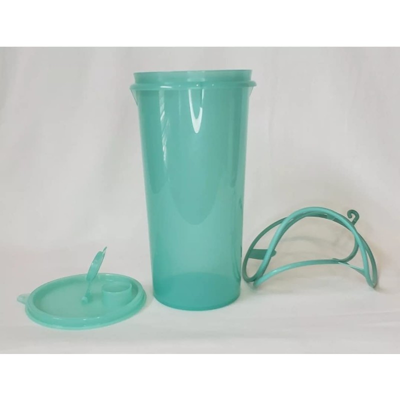 Tupperware 48 Ounce Super Mega Tumbler Peacock Blue Green Handle