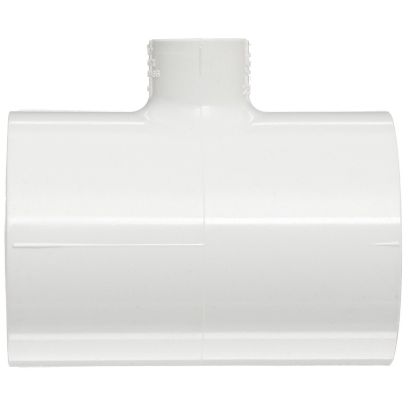 Spears 402 Series PVC Pipe Fitting, Tee, Schedule 40, White,