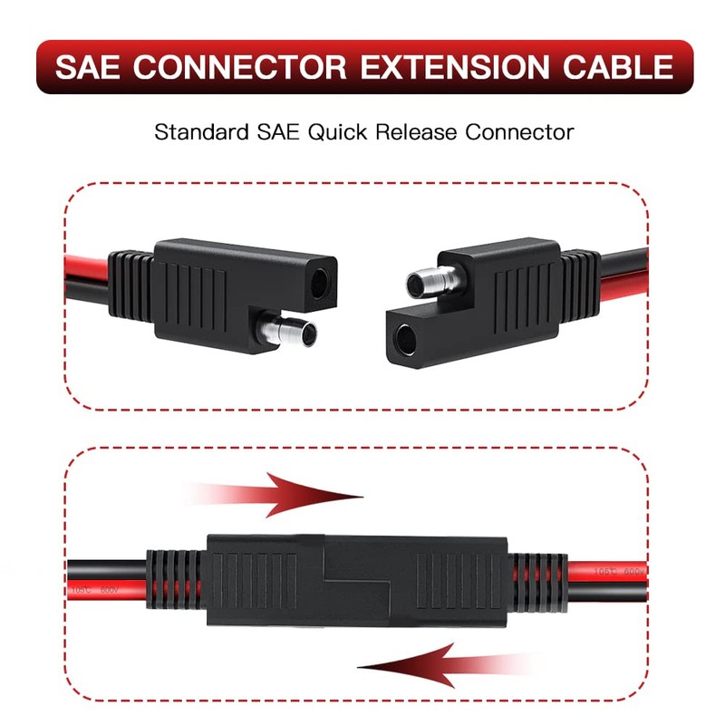 ELECTOP 10AWG SAE Connector Extension Cable, Quick Disconnect Plug -