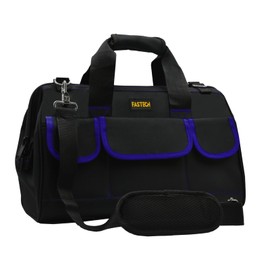 FASTECH 22 Inch Tools Bag, Waterproof Wide Mouth Tool Kit, Tools Big Bag, Heavy Duty Tool Tote Organizer With Adjustable Shoulder Strap For Men/Women (22IN Blue)
