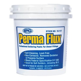 ComStar Perma Flux, Self-Cleaning Soldering Flux for Sweat Fittings, Non-Corrosive Paste for Strong, Leak-Proof Bonds, Lead-Free, Works w/Soft Solders like 95/5, Meets Fed Spec O-F-506, 16 Oz (15-117)