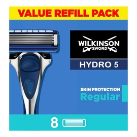 WILKINSON SWORD - Hydro 5 Skin Protection For Men | Hydrating Gel & Precision Trimmer | Pack of 8 Razor Blade Refills