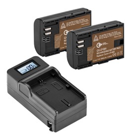 LP-E6N Battery, 2 Pack and Compact Smart Battery Charger for Canon XC15, EOS 60D, EOS 70D, EOS 80D , 90D, EOS 5D II, EOS 5D III, EOS 5D IV, EOS 6D, EOS 6D Mark II, EOS 7D,EOS 7D Mark II, EOS R, EOS RP
