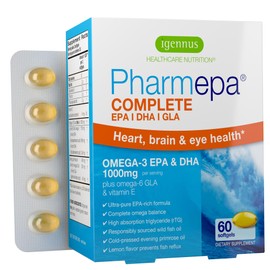 Pharmepa MAINTAIN EPA DHA Omega-3 Fish Oil & D3, 750/250 per serving, Odorless, 60 small softgels