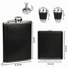 Hip Flask Set Stainless Steel Flask of Gifts for Men 8OZ Bar Party Camping Barbecue Portable Pocket Flask Green (Black Box)