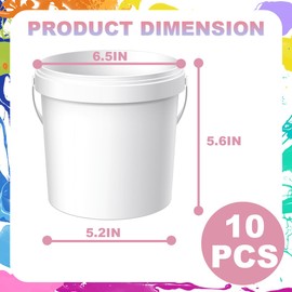 10 Pack Paint Bucket (for Painting) Empty Paint Can 1/2 Gallon Paint Can 2-Quart Paint Can (with Lid and Handle) Paint Bucket Plastic Paint Container