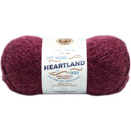 Lion Brand Heartland Badlands 136-148 (3-Skeins - Same Dye Lot) Worsted Medium #4 Acrylic Yarn for Crocheting and Knitting - Bundle with 1 Artsiga Crafts Project Bag
