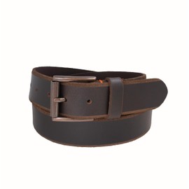 Vince Camuto Mens Jean Belt Size 32 | Dark Brown Belt - 38mm Width | Genuine Leather Belt | Brown Finish Belt Buckle