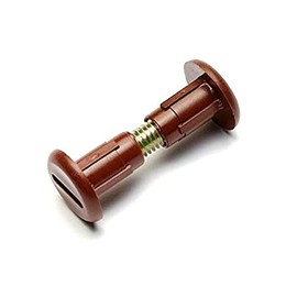 Merriway BH04787 (25 Pcs) Cabinet Cupboard Connector Binding Post with Steel M6 (1/4 inch) Screw for Wood Thickness, 30-35mm (1.1/4 inch - 1.3/8 inch) Brown - Pack of 25 Pieces