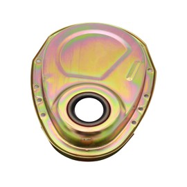 SHLPDFM Kit de cubierta de cadena de sincronización de aleación de aluminio CNC cromado SBC juego de pernos de sellado para bloque pequeño Chevy 265, 283, 327, 350, 383 y 400