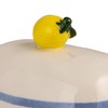 Creative Co-Op Stoneware Butter Dish with Lemon Shaped Handle, Multicolor