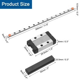 uxcell MGN9 300mm Linear Guide Rail with MGN9C Sliding Carriage Block and Plastic Mini MGN12 Linear Guide for DIY 3D Printers and CNC Machine, Black
