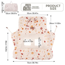 Shopping Cart Cover for Baby 2 in 1 High Chair Covers for Restaurant Comfortable Grocery Cart Seat Covers for Infant, Toddler Universal Suitable for Most Shopping Carts Machine Washable, Dessert
