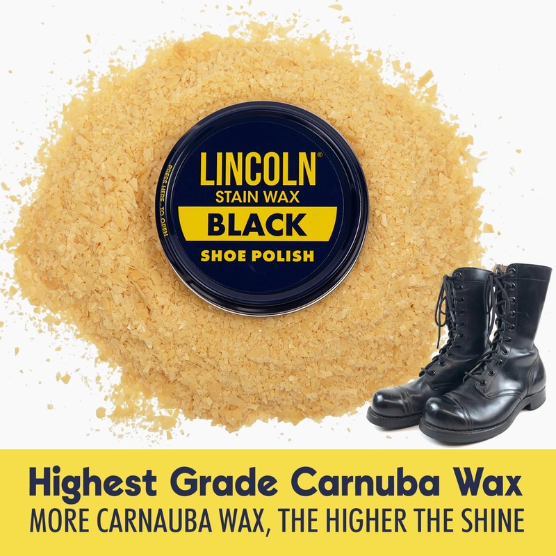 Lincoln Stain Wax Shoe Polish Black, Brown, Neutral Variety 3