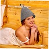 ORFOFE 2pcs Thickened Felt Sauna Hat Comfortable Grey Bathing Headwear